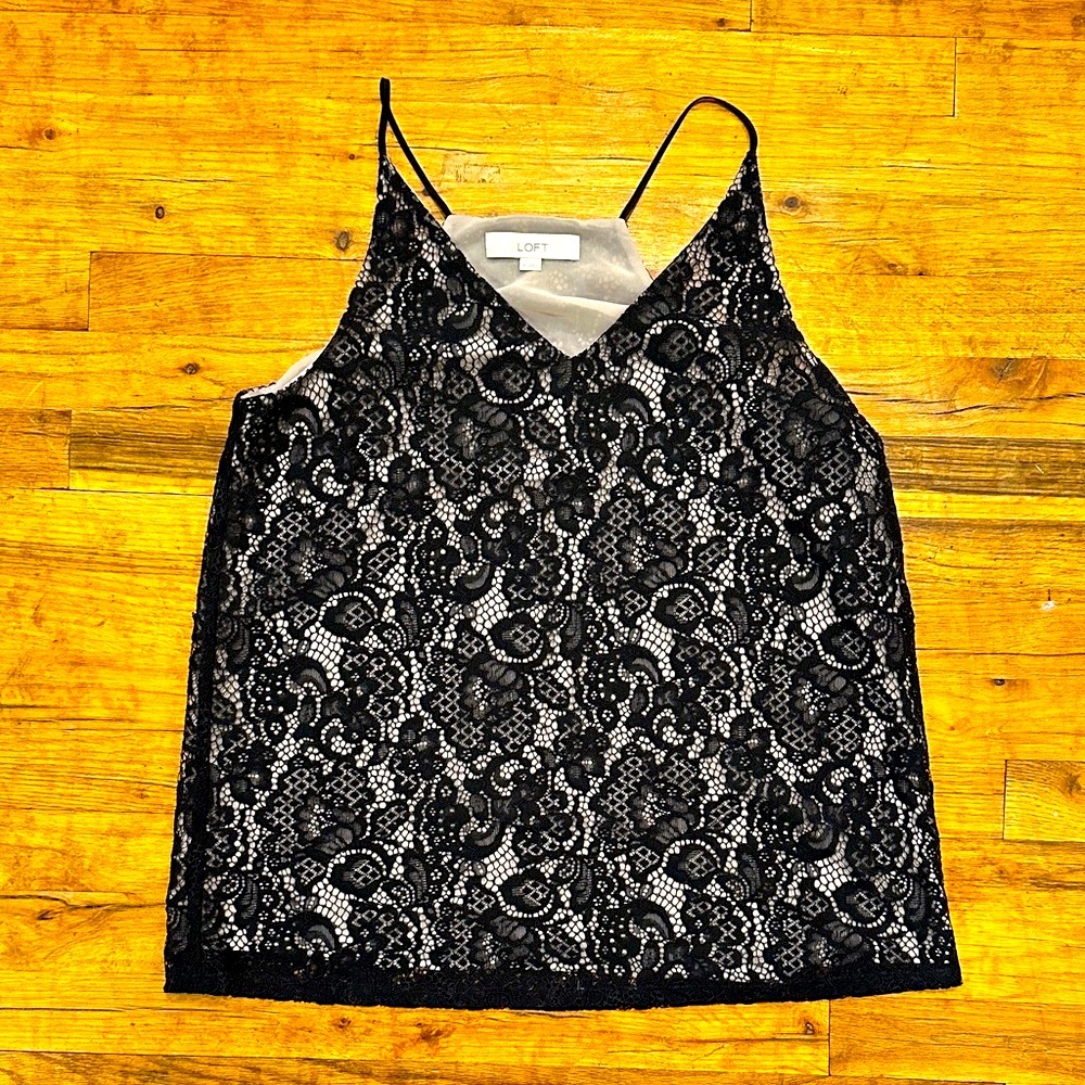 LOFT Black Lace Camisole